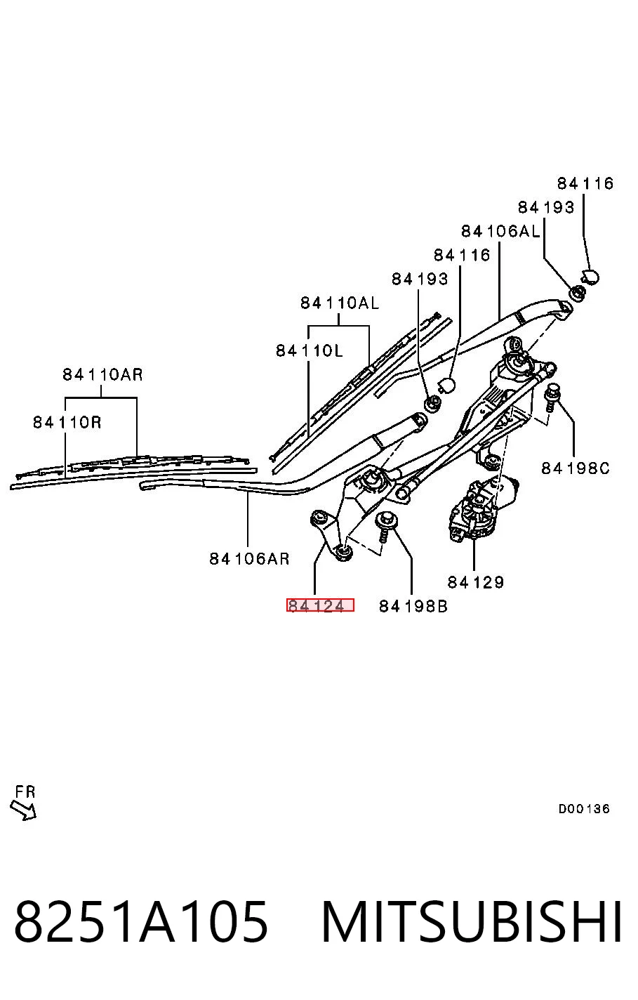 Mechanizm wycieraczek do Mitsubishi Outlander II XL CWW