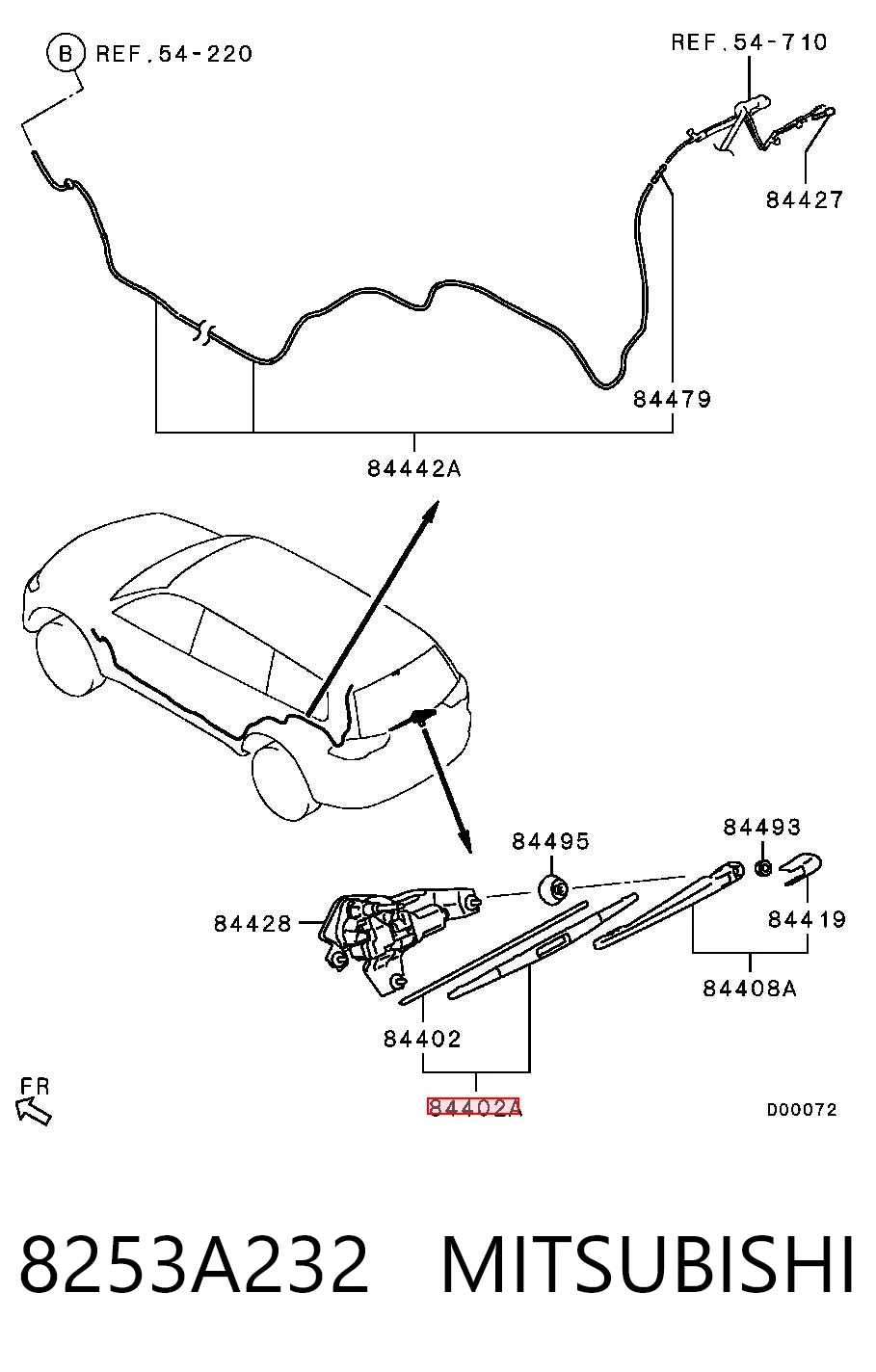Pióro wycieraczki szyby tylnej do Mitsubishi Pajero SPORT I K90