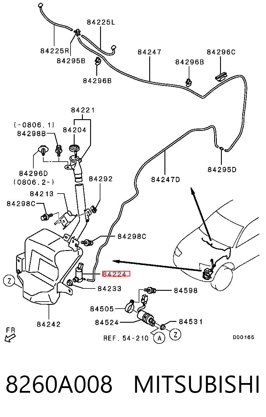 8260A008 Mitsubishi Pompka spryskiwacza szyby przedniej