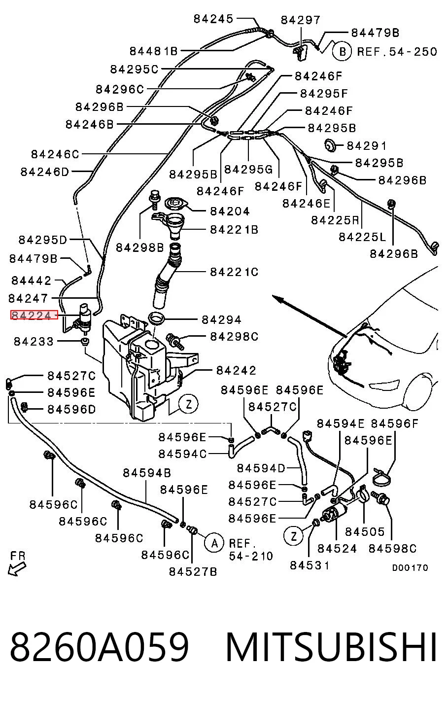8260A059 Mitsubishi Pompka spryskiwacza szyby tylnej