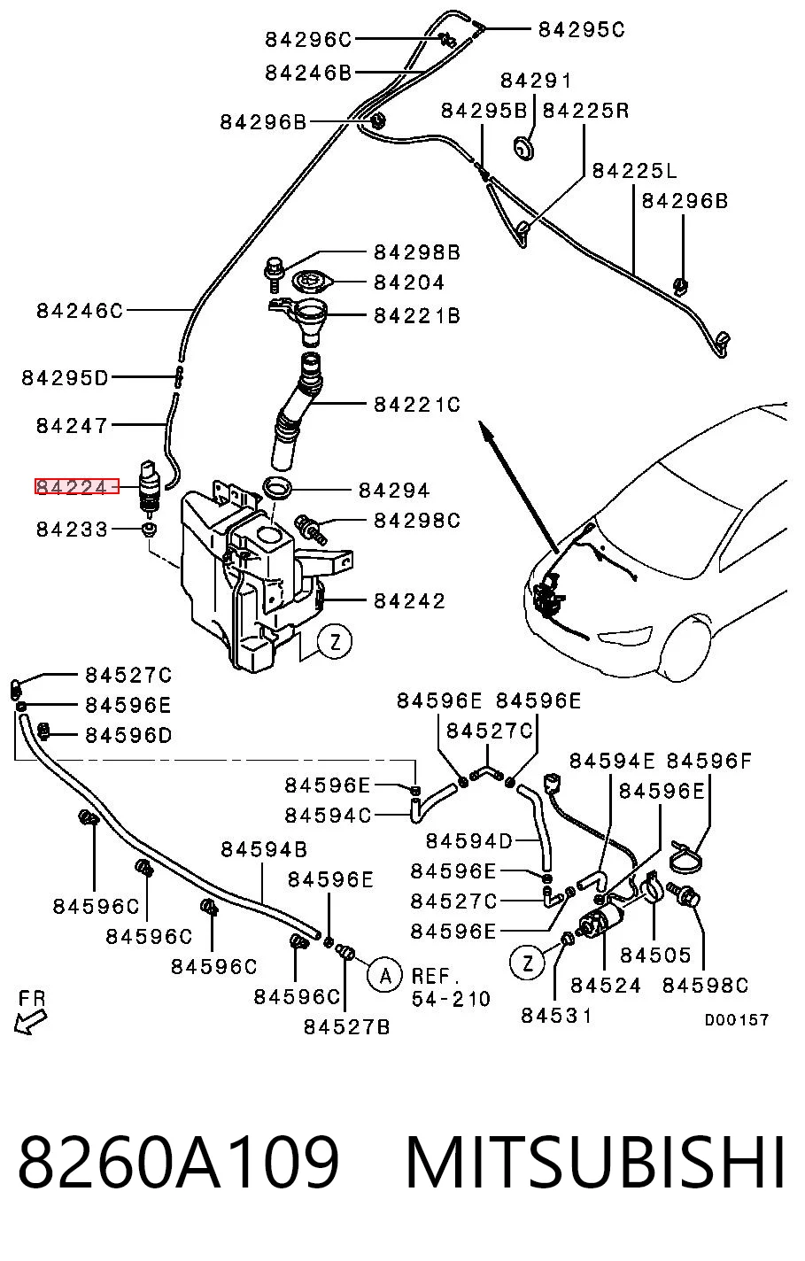 8260A109 Mitsubishi Pompka spryskiwacza szyby przedniej
