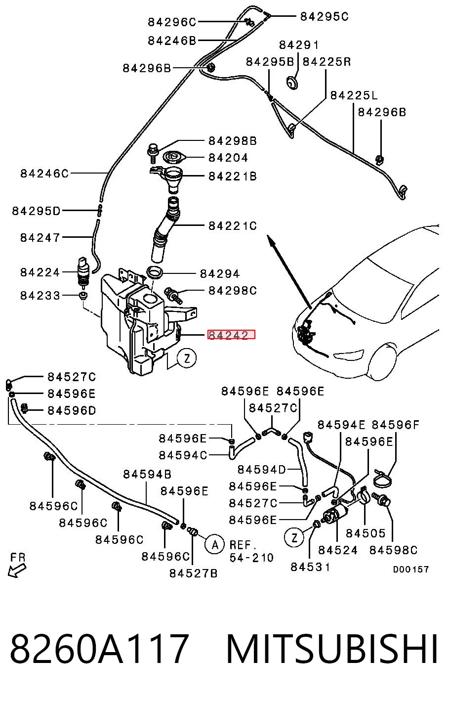 Zbiorniczek spryskiwacza szyb do Mitsubishi Lancer X CY_A, CZ_A