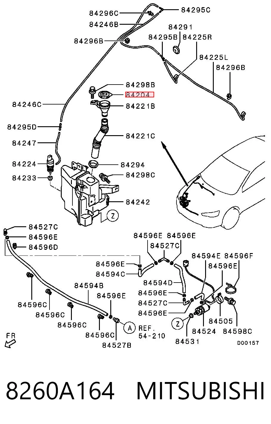 8260A164 Mitsubishi Korek zbiornika spryskiwacza