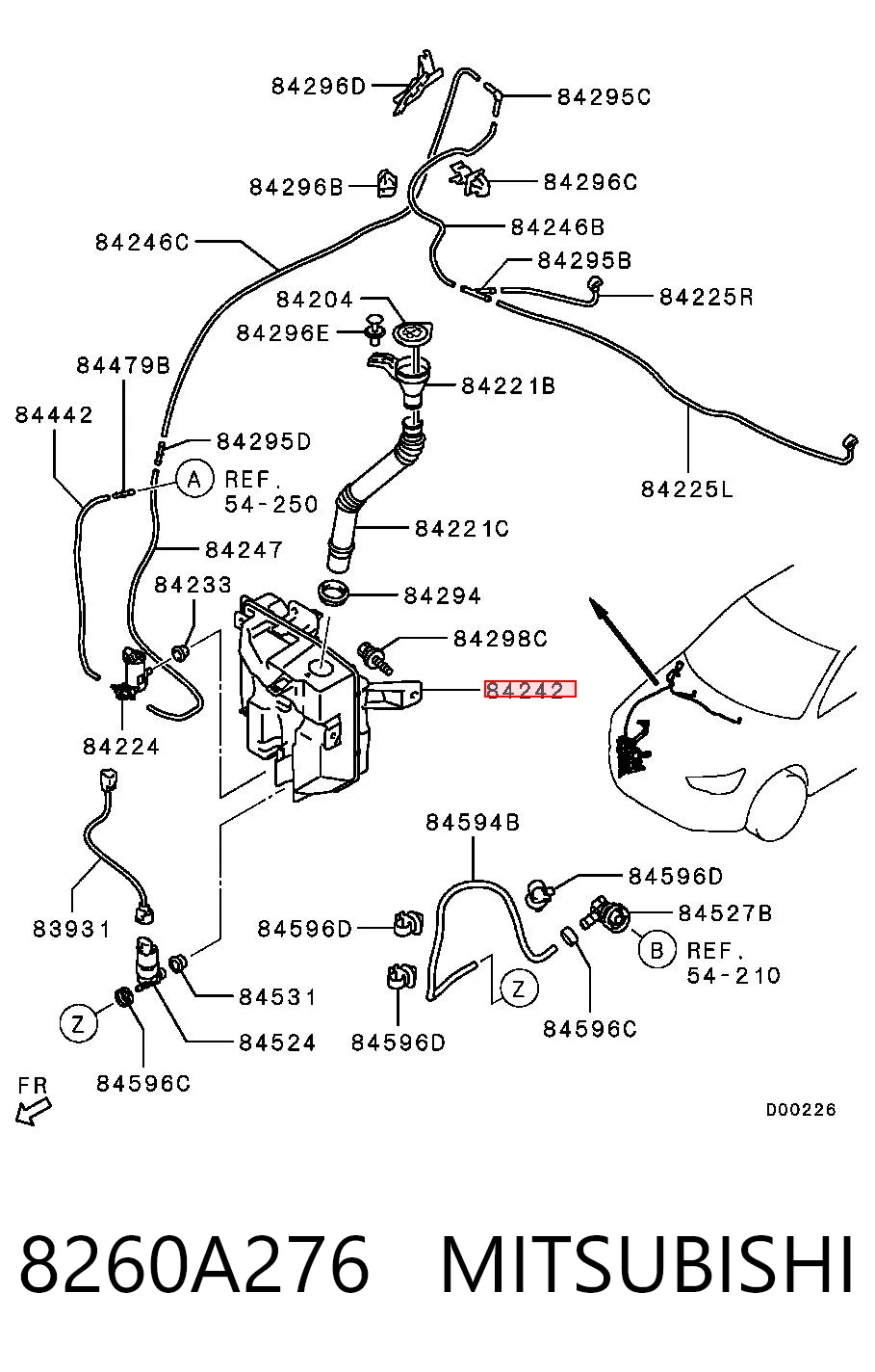 8260A276 Mitsubishi Zbiorniczek spryskiwacza szyb