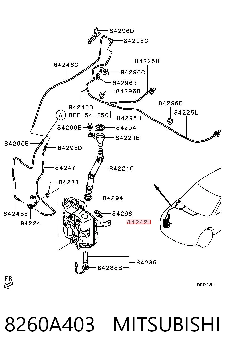 8260A403 Mitsubishi Zbiorniczek spryskiwacza szyb