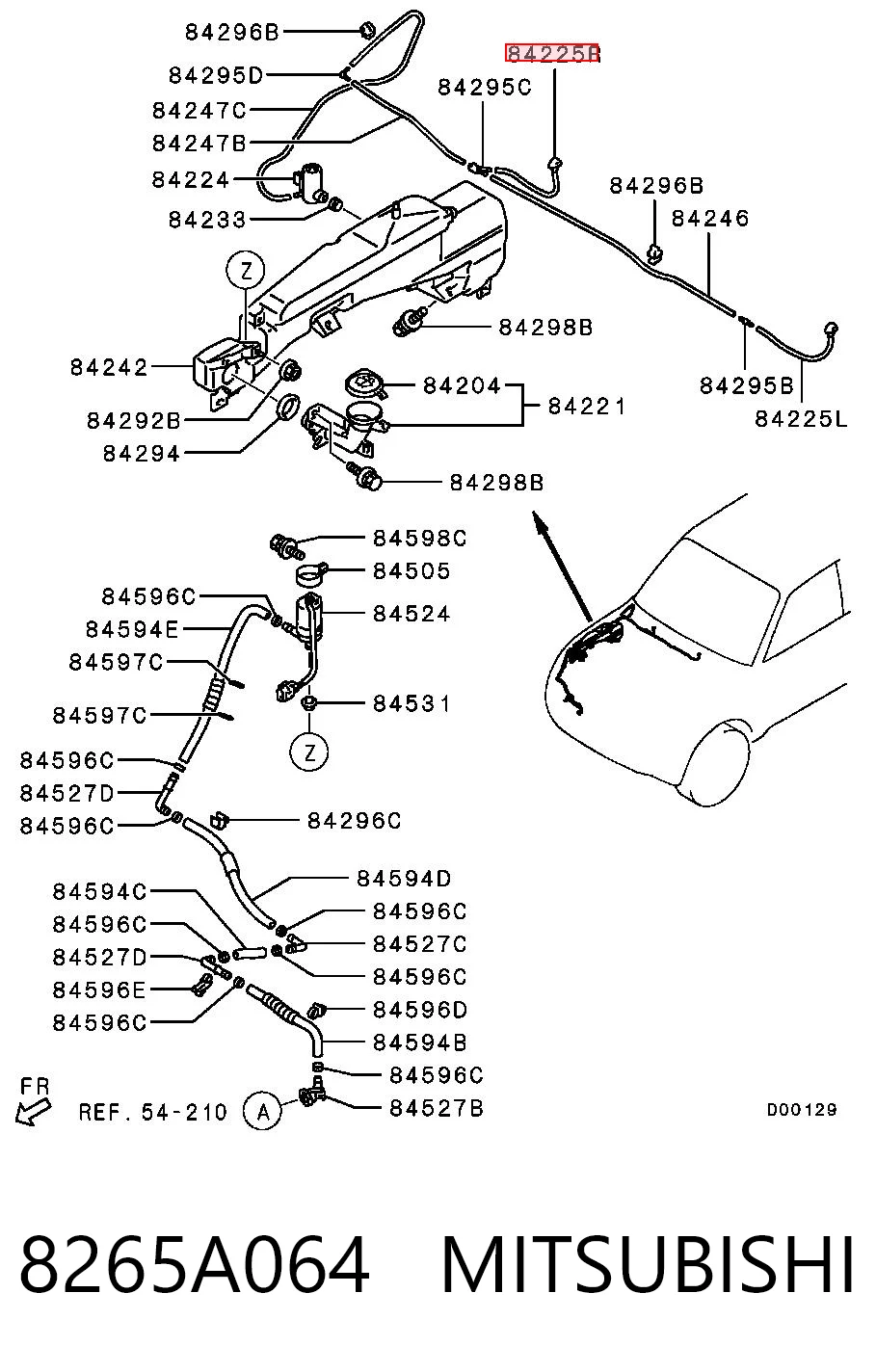 Dysza spryskiwacza szyby przedniej do Mitsubishi Pajero IV LONG V90