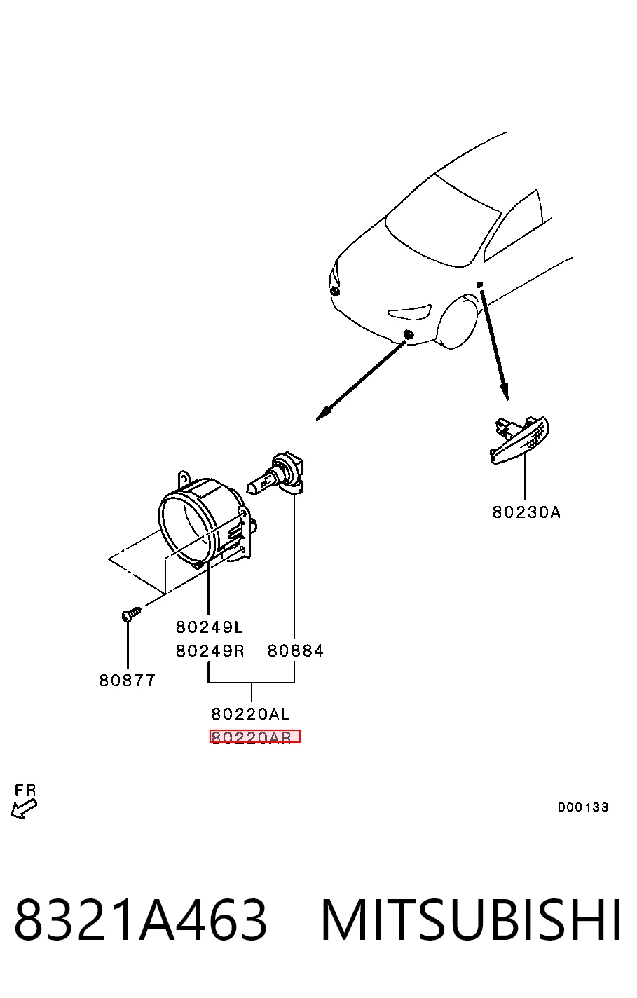 Lampa przeciwmgielna lewa/prawa do Mitsubishi Lancer X CY_A, CZ_A
