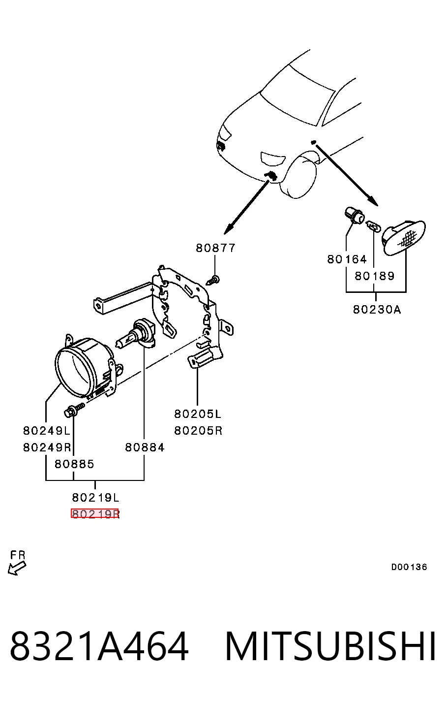 Lampa przeciwmgielna lewa/prawa do Mitsubishi Pajero SPORT II KH