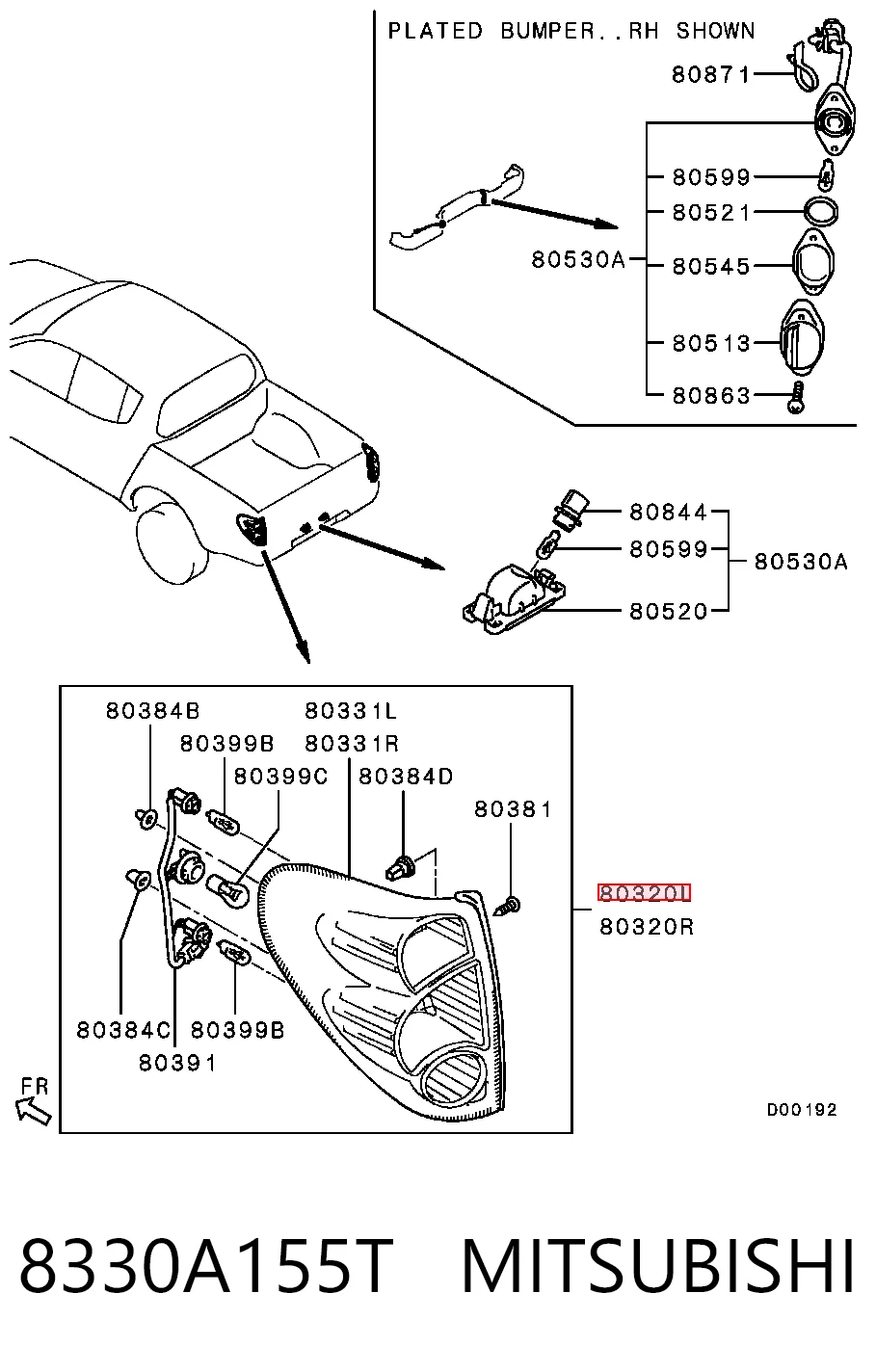 Lampa zespolona tylna lewa do Mitsubishi L 200 IV KA, KB