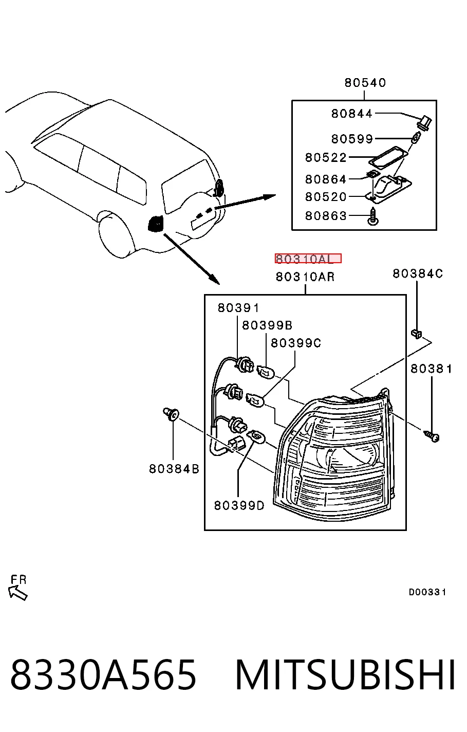 Lampa zespolona tylna lewa do Mitsubishi Pajero IV LONG V90