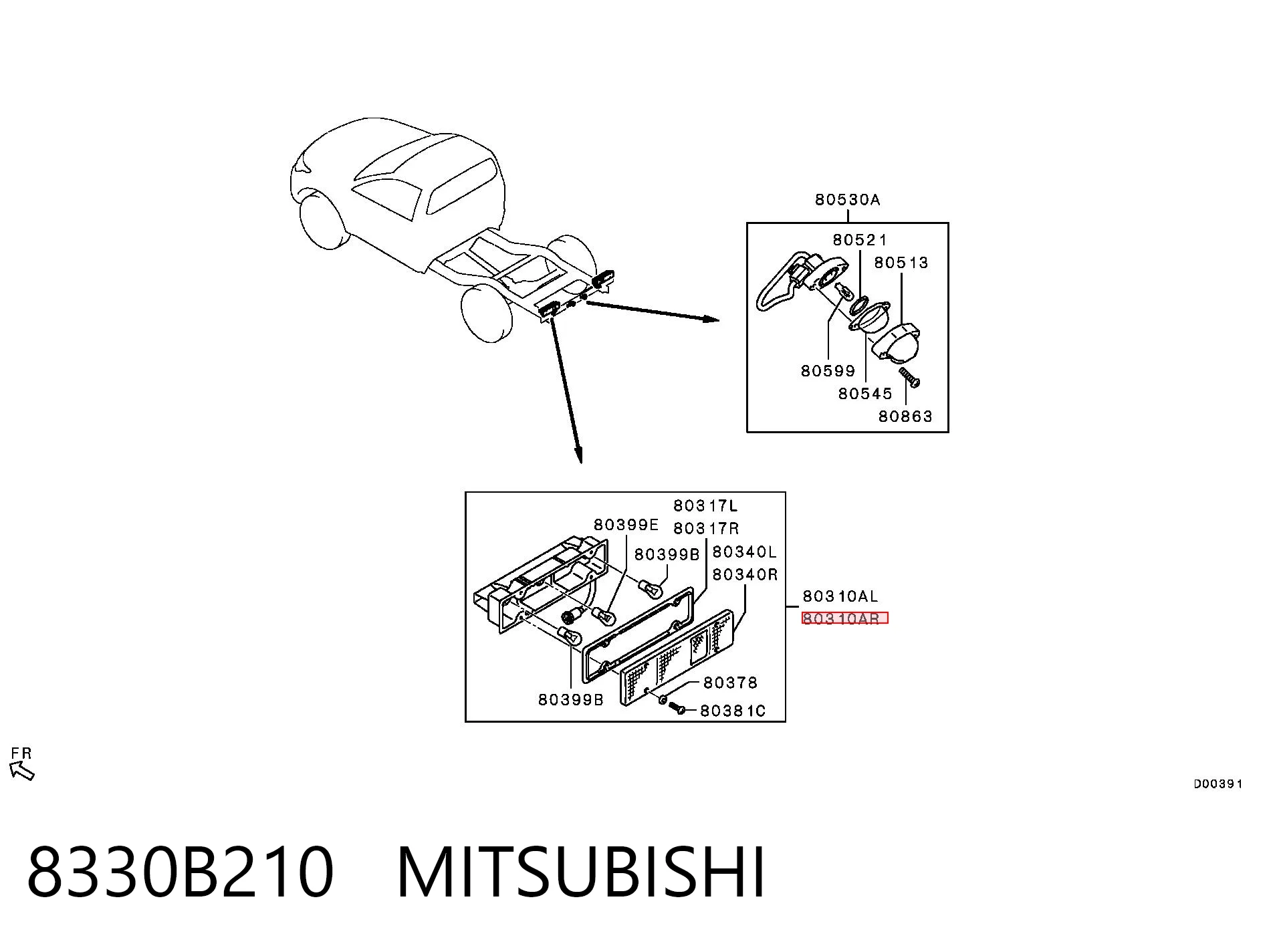 8330B210 Mitsubishi Lampa zespolona tylna prawa