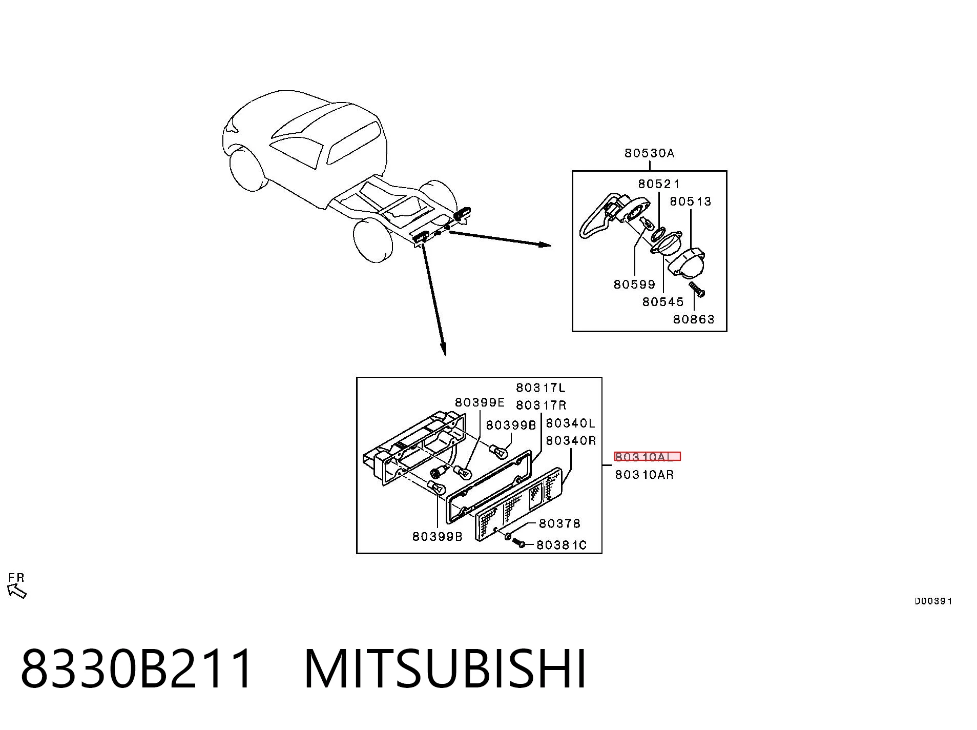 8330B211 Mitsubishi Lampa zespolona tylna lewa