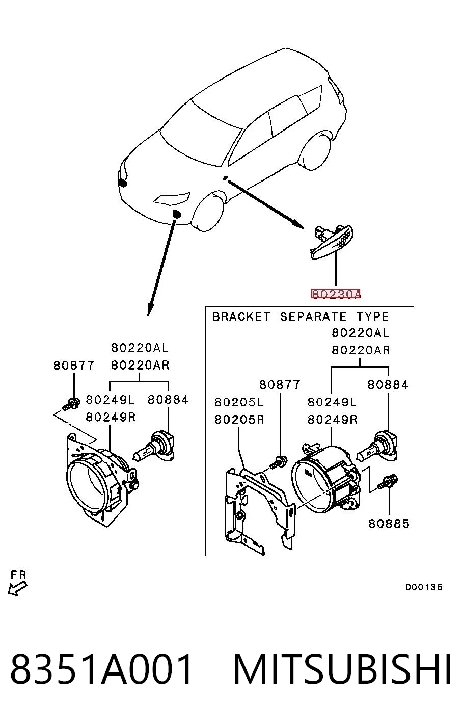 Powtarzacz kierunkowskazu na błotniku Mitsubishi Lancer X sedana (CY_A, CZ_A) (2007 - 2026) cena, od 16,13 USD