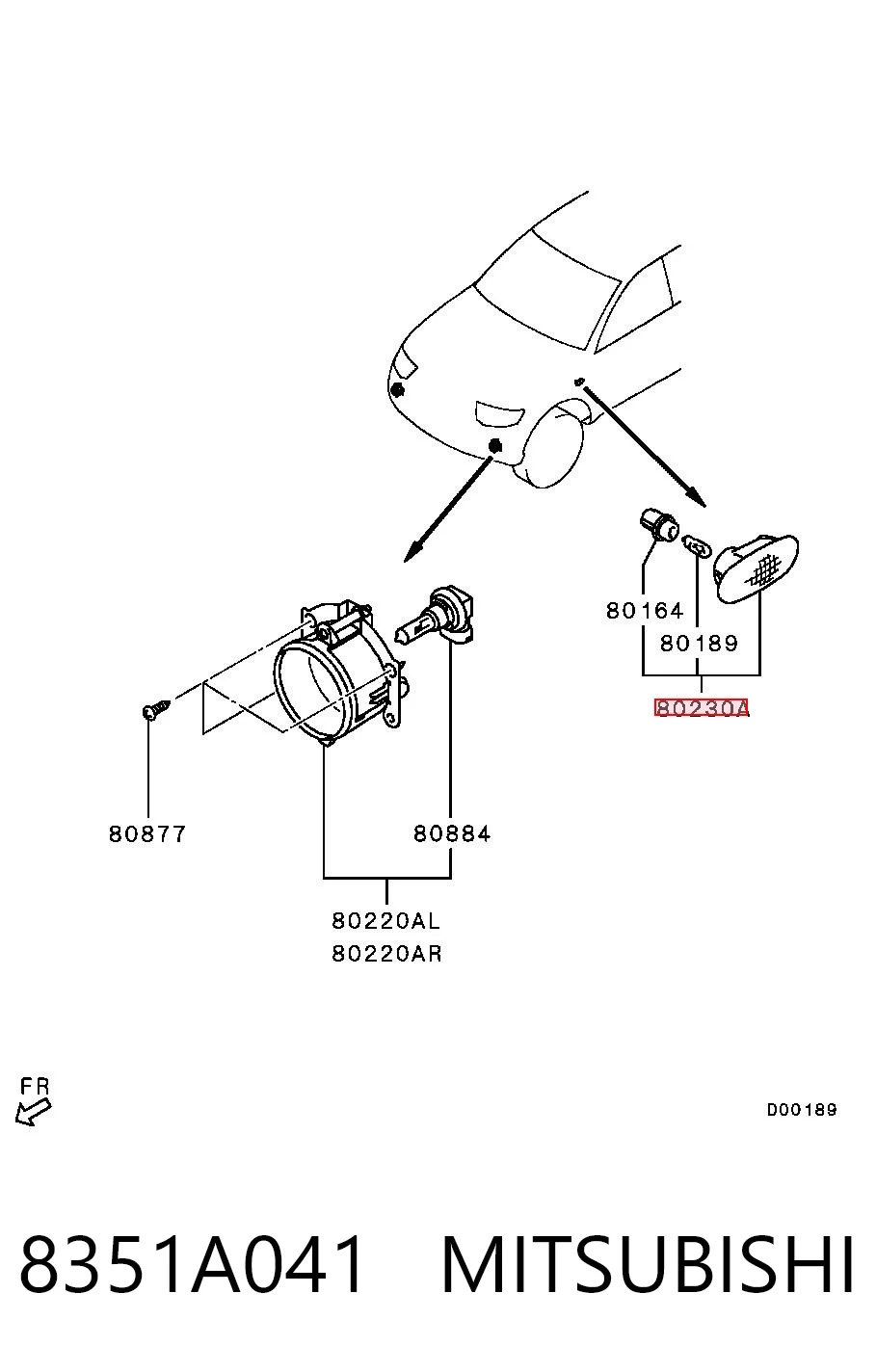 Do koszyka Powtarzacz kierunkowskazu na błotniku Mitsubishi L 200 IV KA, KB