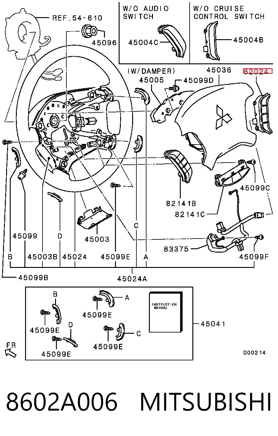 8602A006 Mitsubishi Przełącznik zespolony, sterownik tempomatu