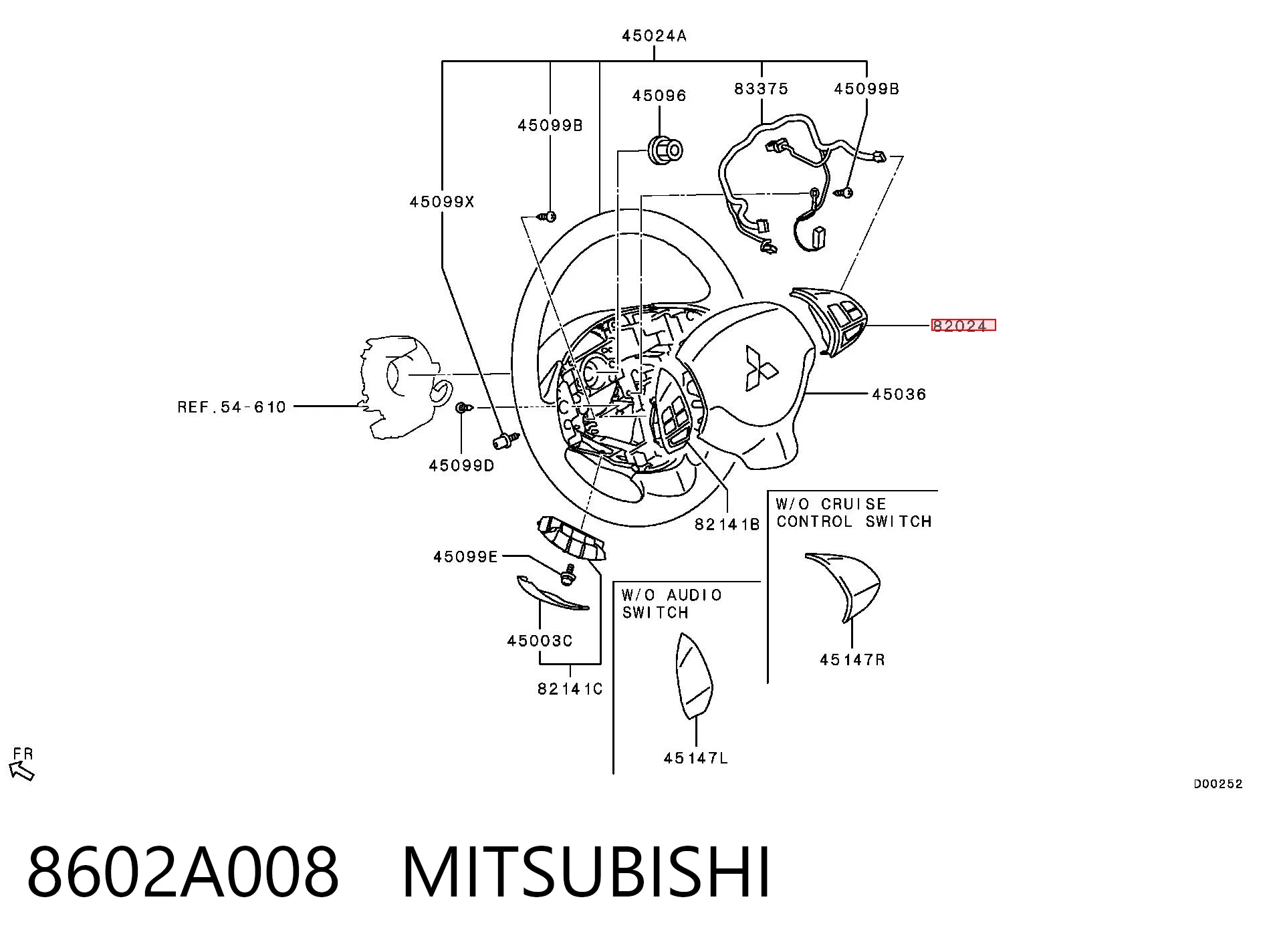 8602A008 Mitsubishi Przełącznik zespolony, sterownik tempomatu