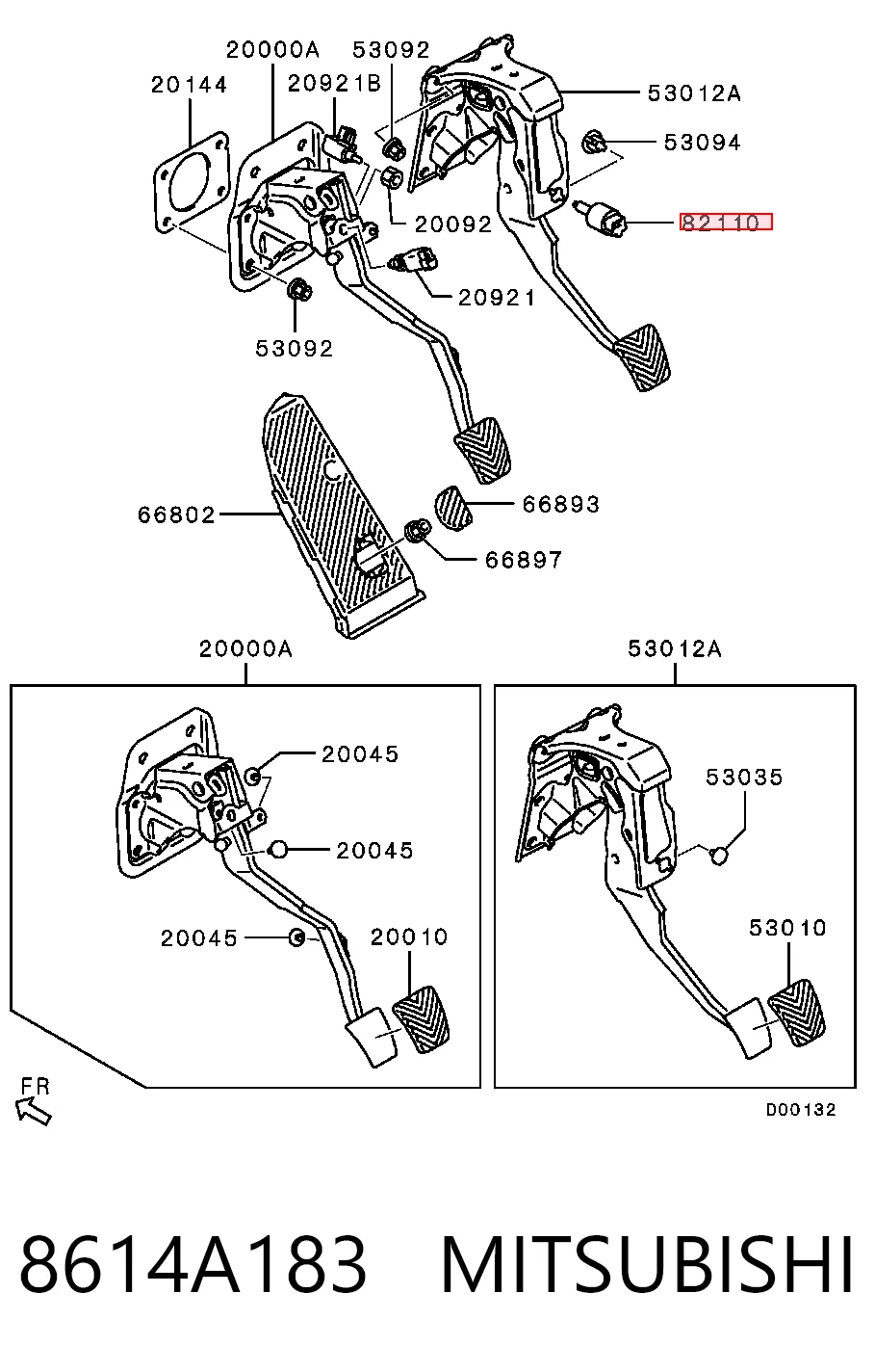 8614A183 Mitsubishi Czujnik włącznika świała stop