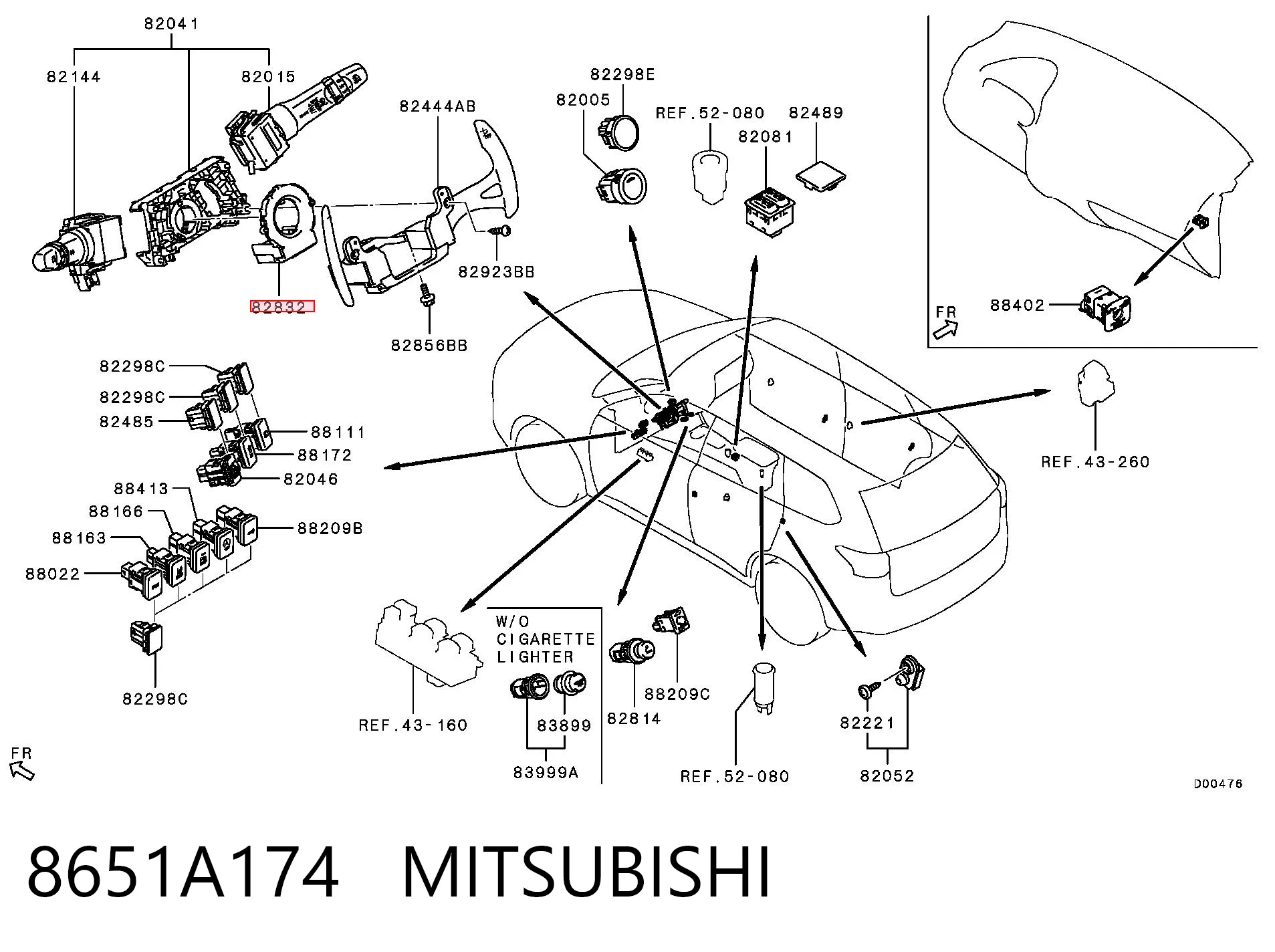 Czujnik kąta skrętu kierownicy do Mitsubishi ASX  GA