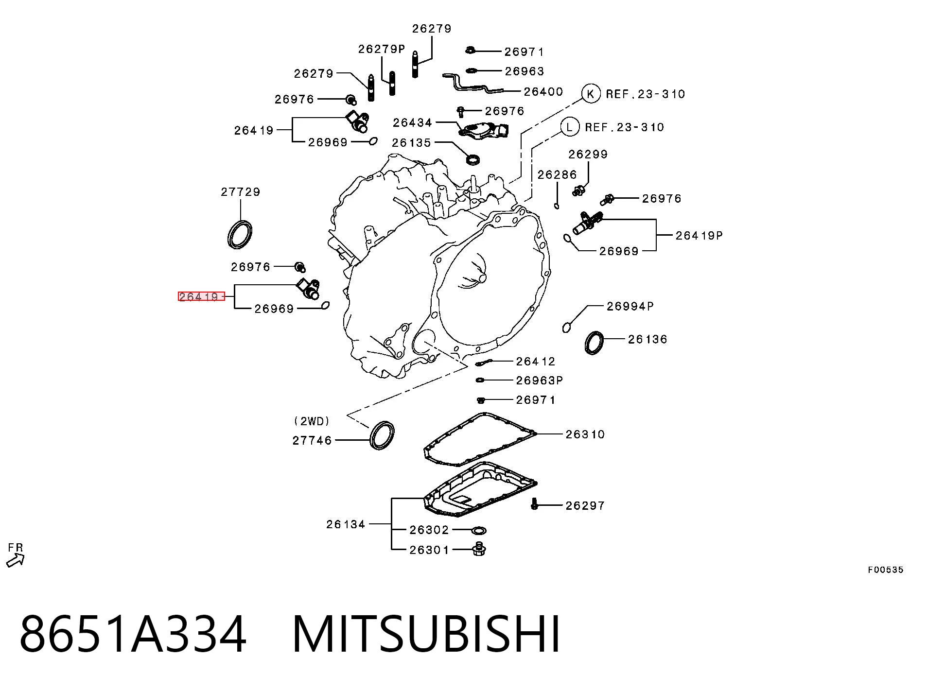 8651A334 Mitsubishi Czujnik prędkości