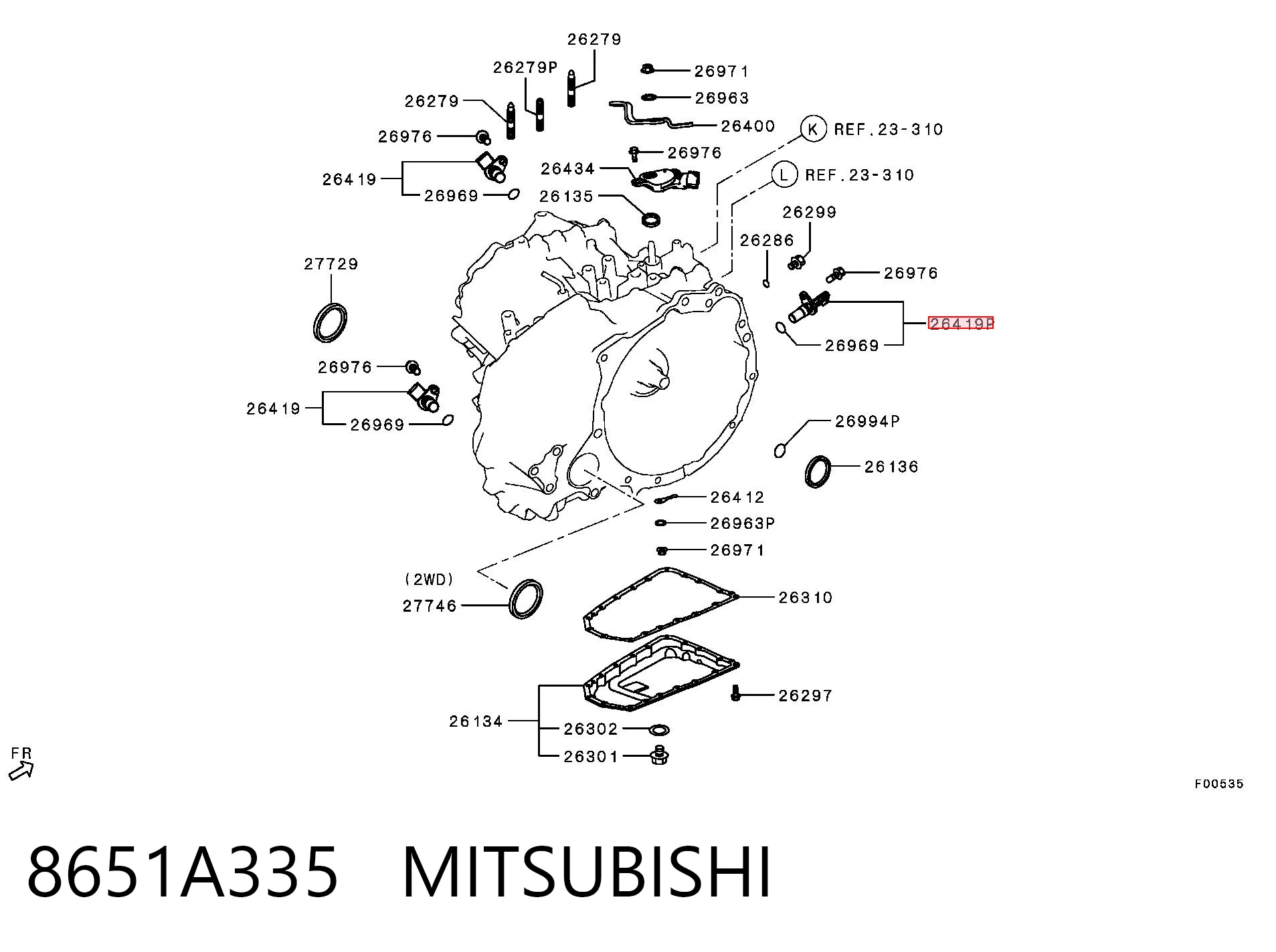 8651A335 Mitsubishi Czujnik prędkości