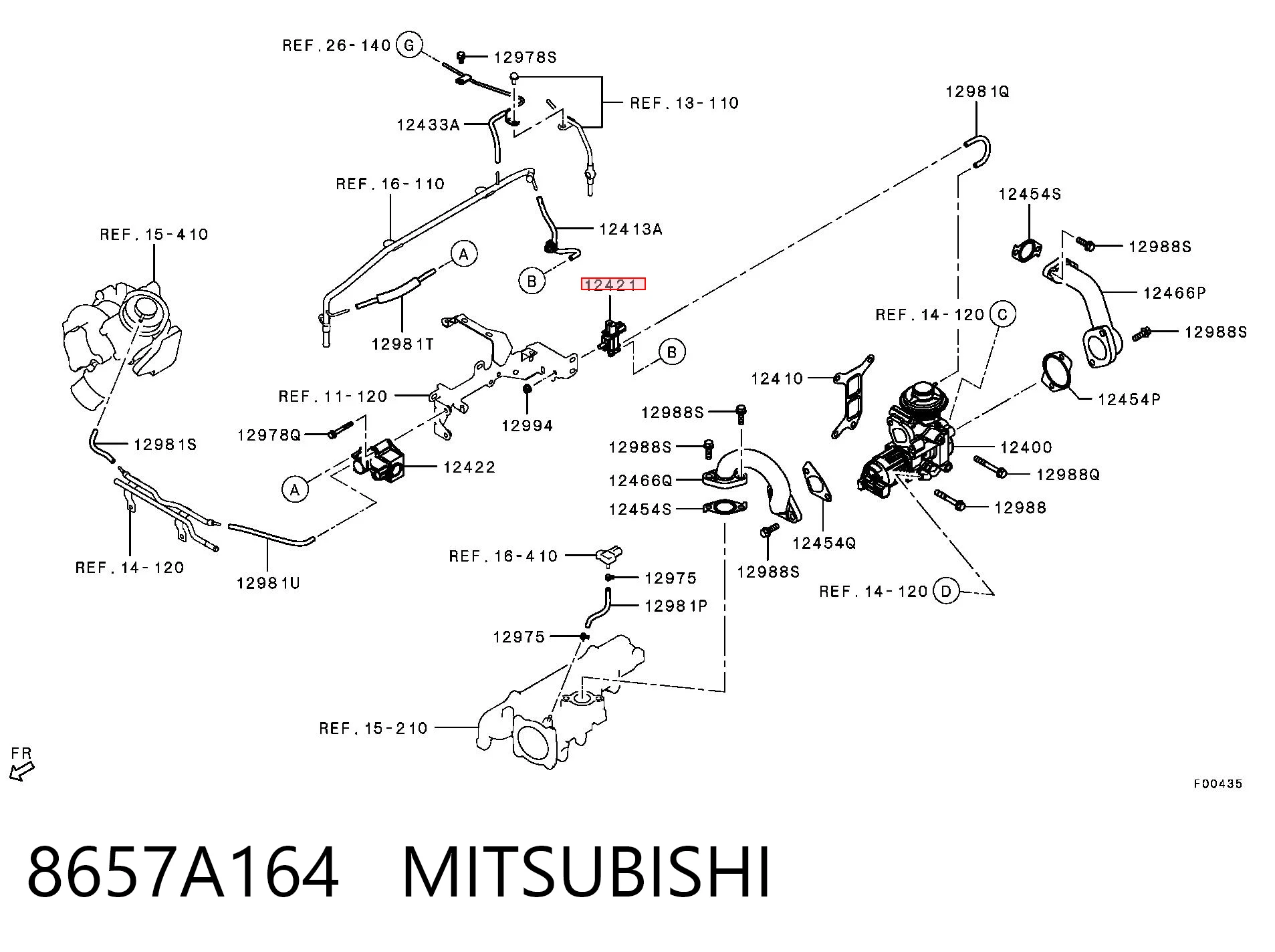 8657A164 Mitsubishi Zawór elektromagnetyczny regulacji klapy EGR