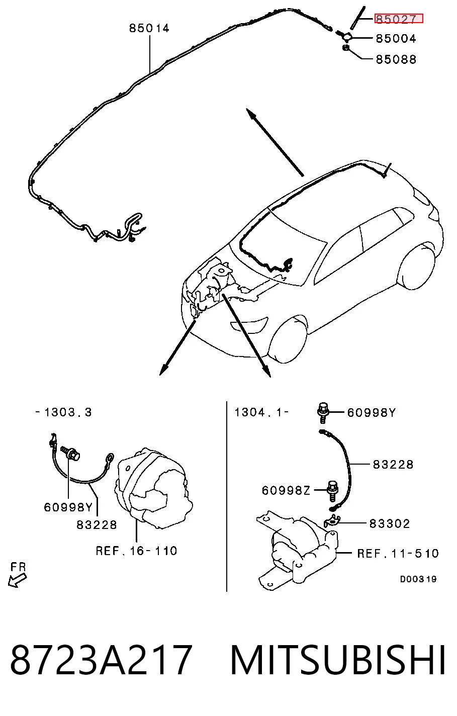 8723A217 Mitsubishi Pręt anteny