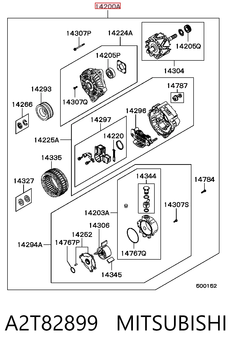 A2T82899 Mitsubishi Alternator