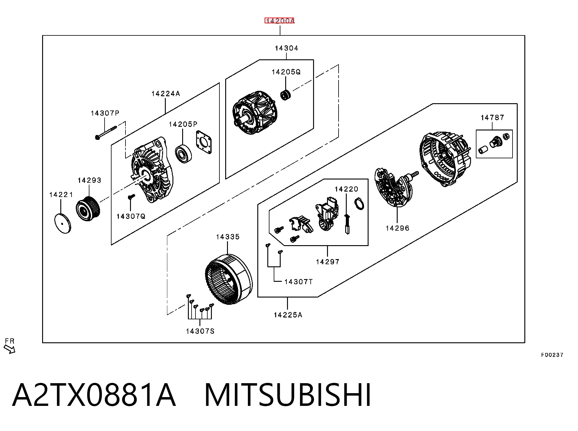 A2TX0881A Mitsubishi Alternator