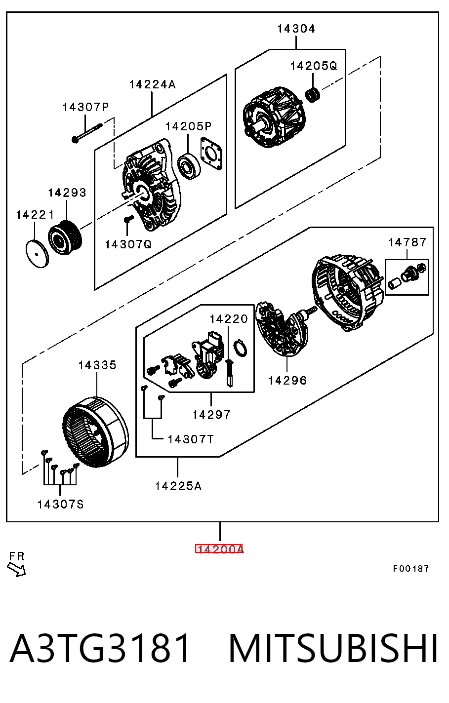 A3TG3181 Mitsubishi Alternator