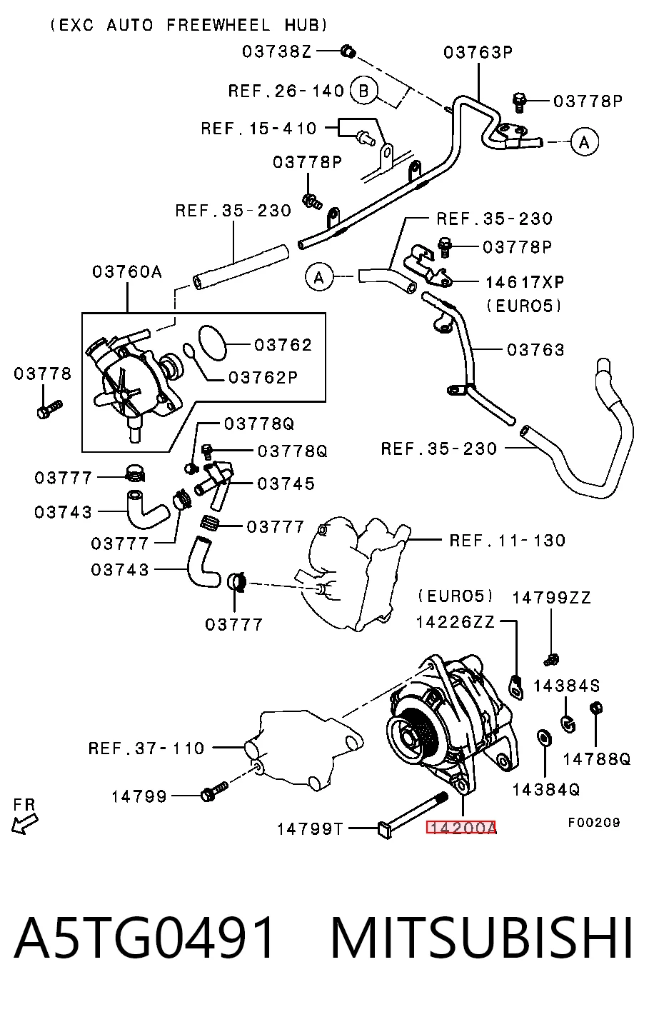 A5TG0491 Mitsubishi Alternator