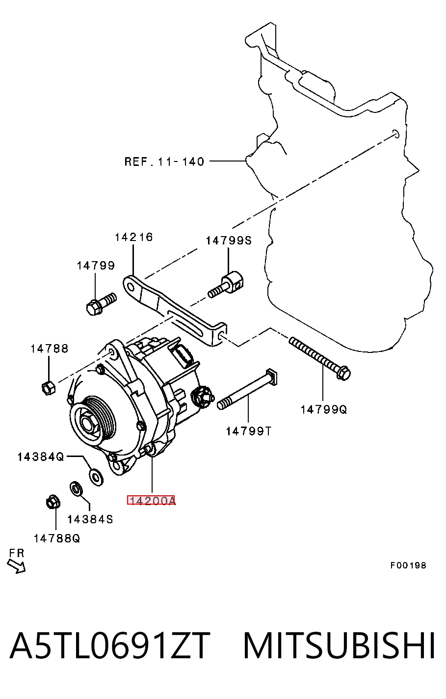 A5TL0691ZT Mitsubishi Alternator