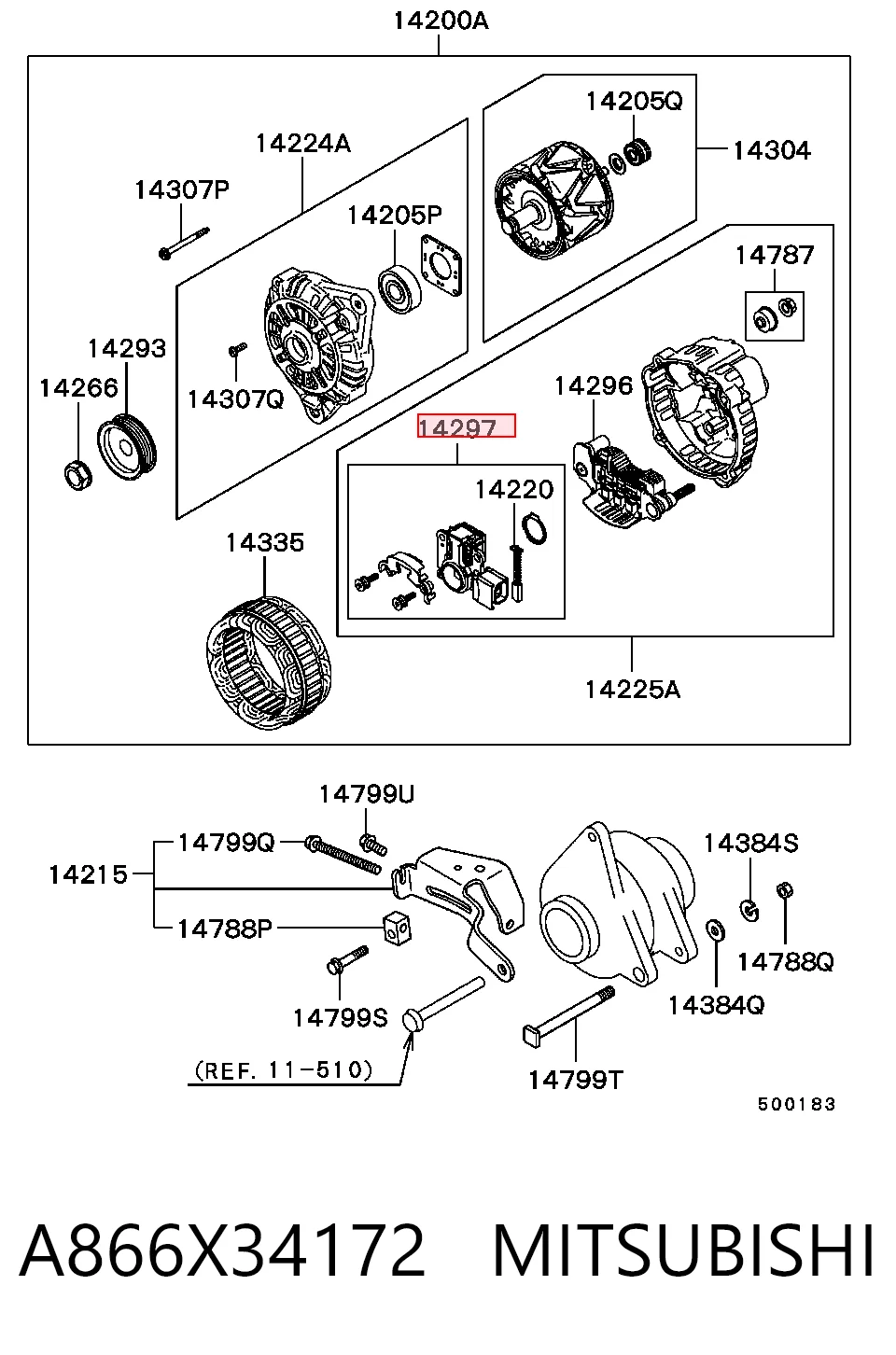 Do koszyka Regulator alternatora (przekaźnik ładowania) Mitsubishi Lancer IX CSA