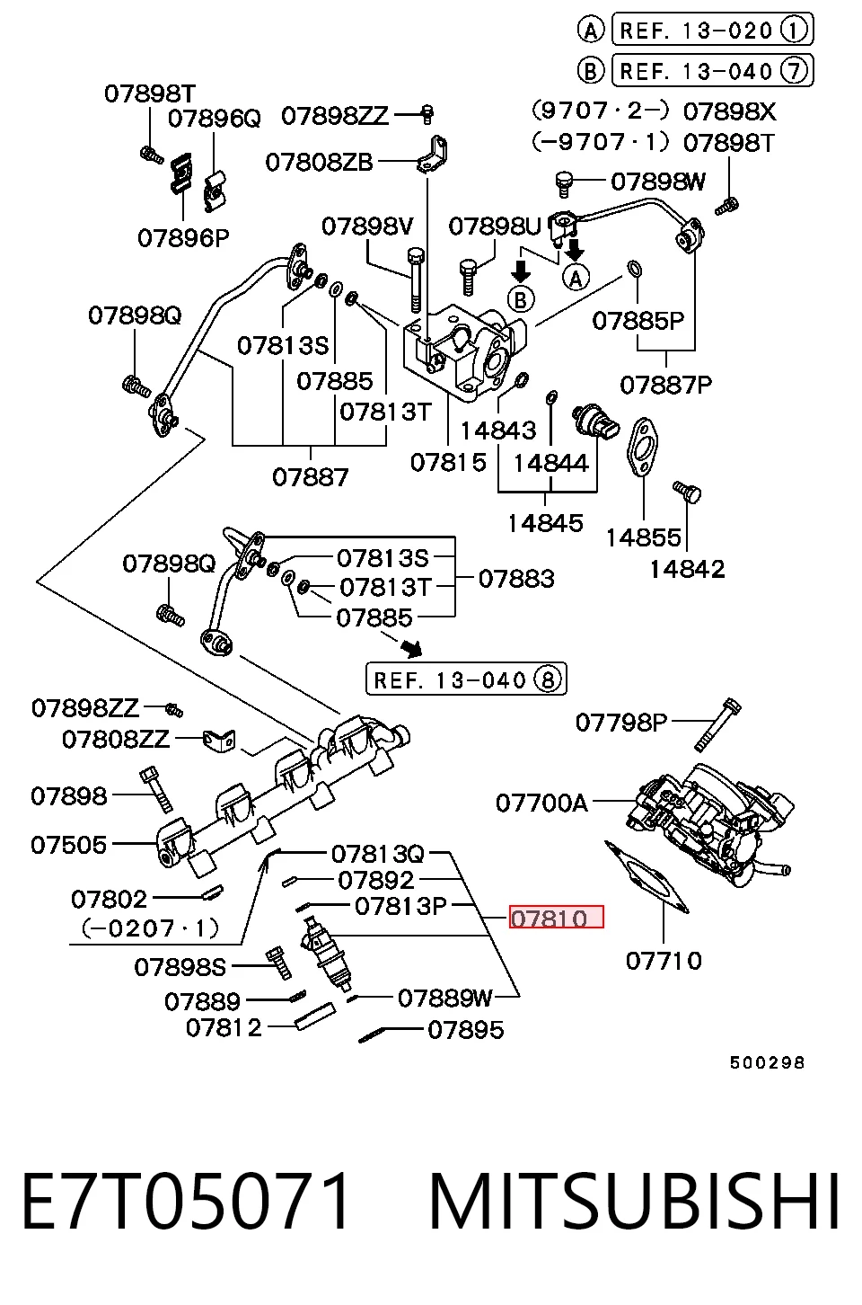 E7T05071 Mitsubishi Wtryskiwacz paliwa