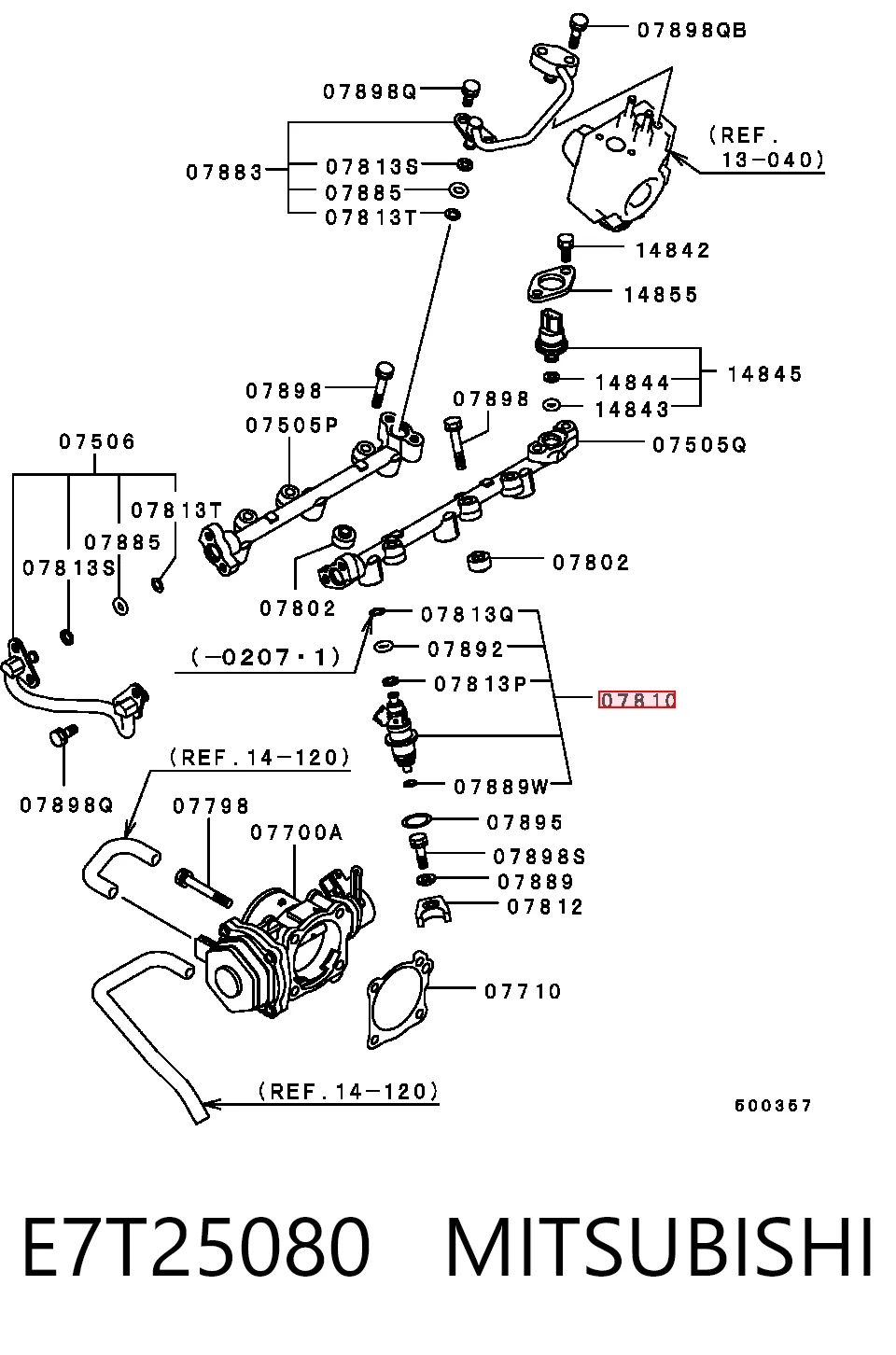 E7T25080 Mitsubishi Wtryskiwacz paliwa
