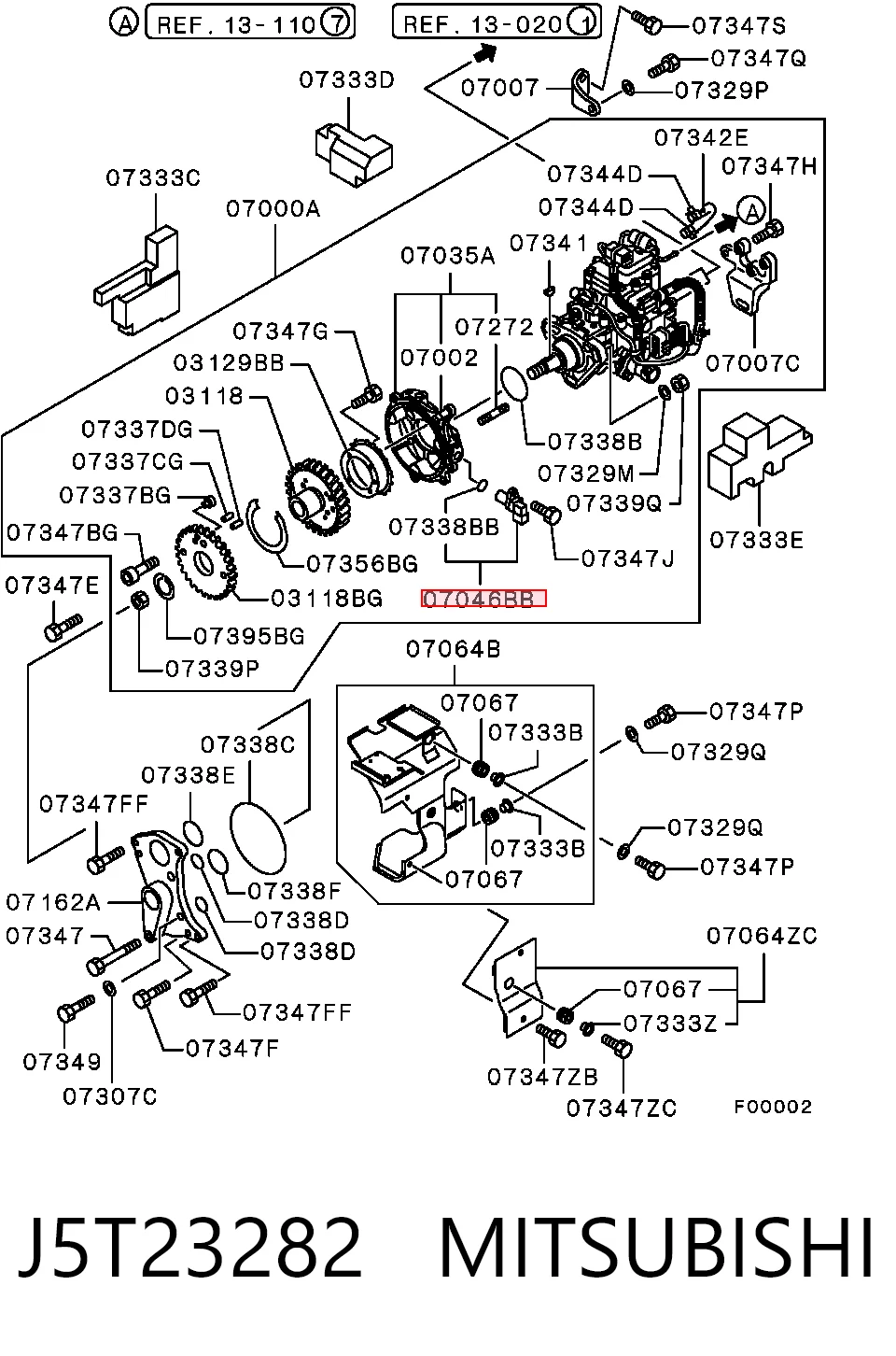 J5T23282 Mitsubishi Czujnik położenia wału korbowego