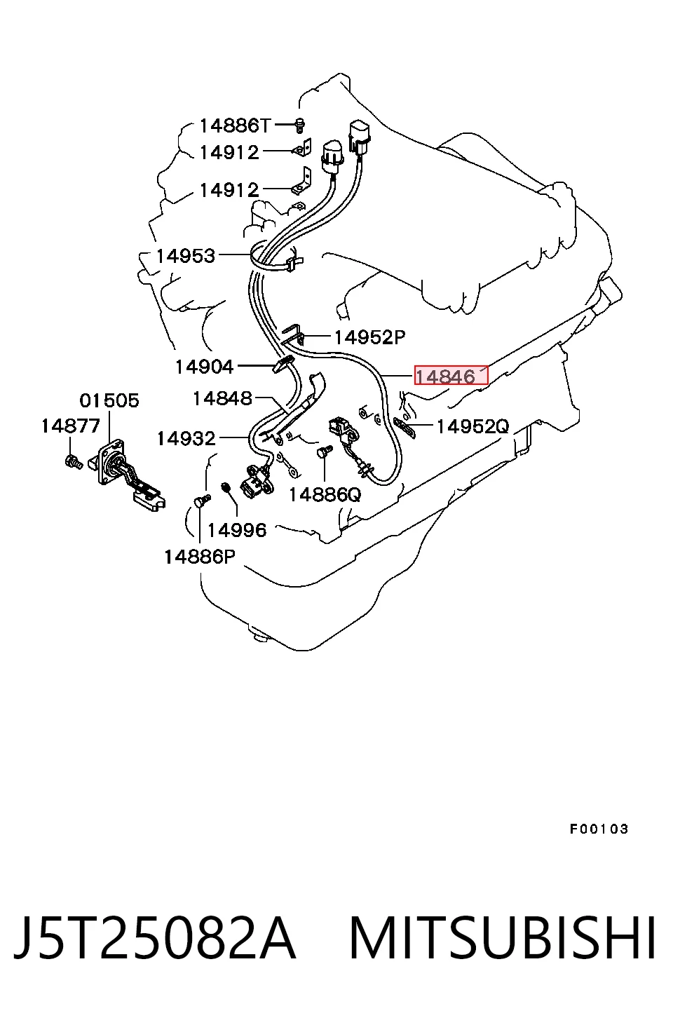 J5T25082A Mitsubishi Czujnik położenia wałka rozrządu