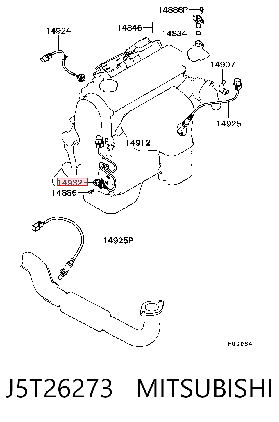 J5T26273 Mitsubishi Czujnik położenia wału korbowego