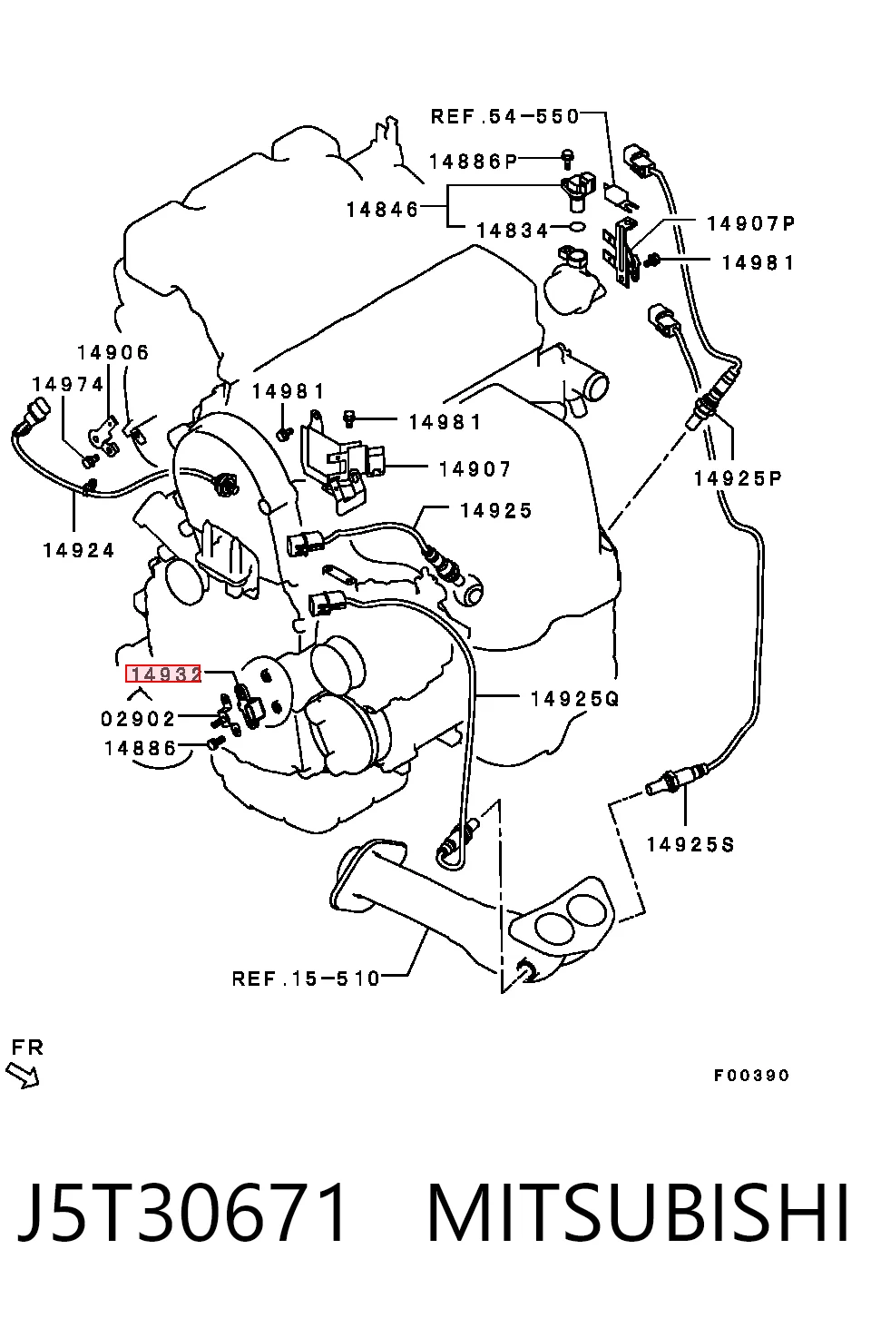 J5T30671 Mitsubishi Czujnik położenia wału korbowego