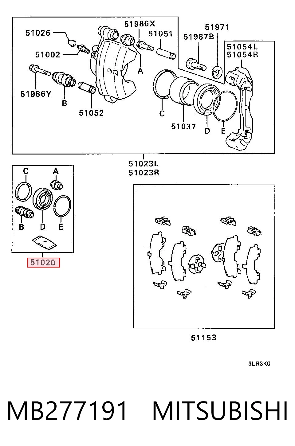 Do koszyka Zestaw naprawczy zacisku hamulcowego przedniego Mitsubishi Lancer III C1A,C6A