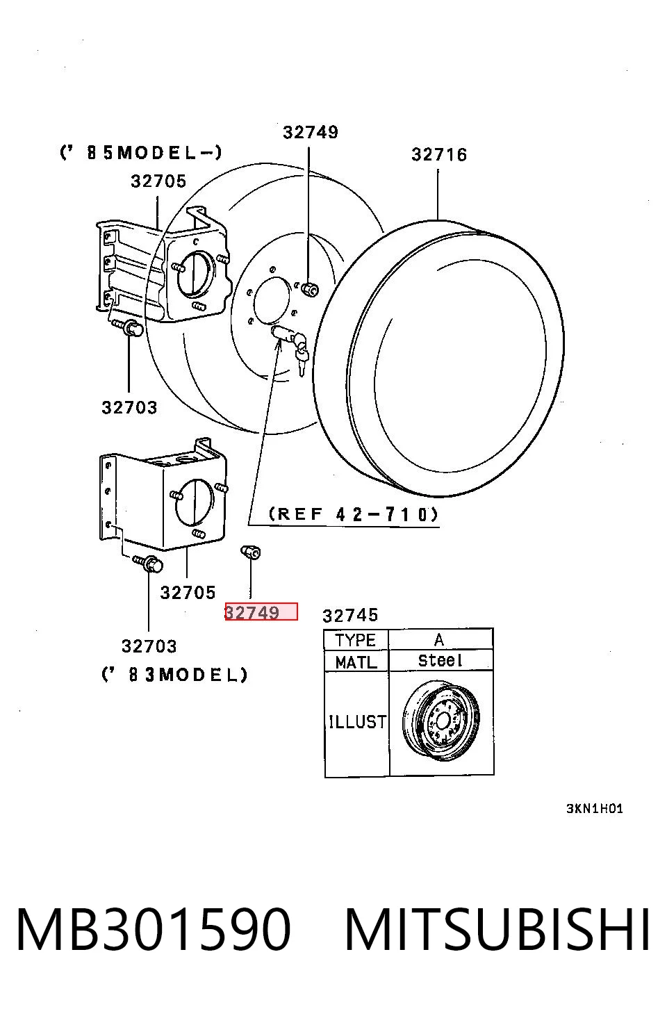 Nakrętka koła Hyundai/Kia MB301590 cena, od 4,74 USD