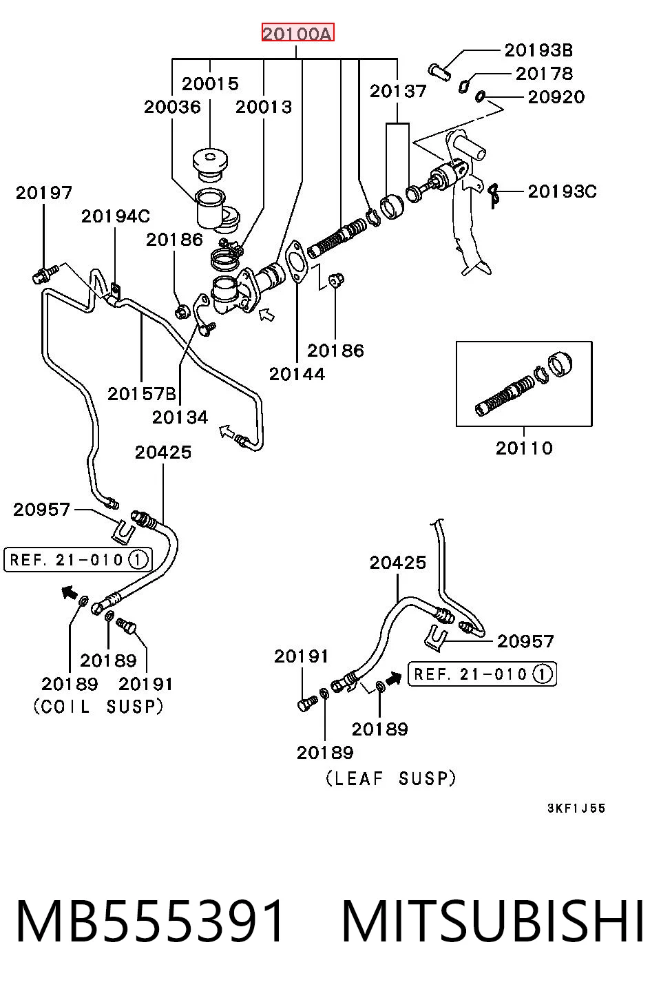 Cylinder sprzęgła główny do Mitsubishi Pajero II Canvas Top V2W, V4W