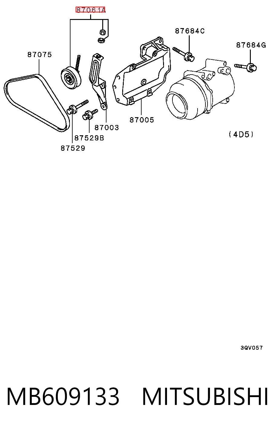 Rolka napinacza paska napędowego do Mitsubishi L 300 P0W, P1W, P2W