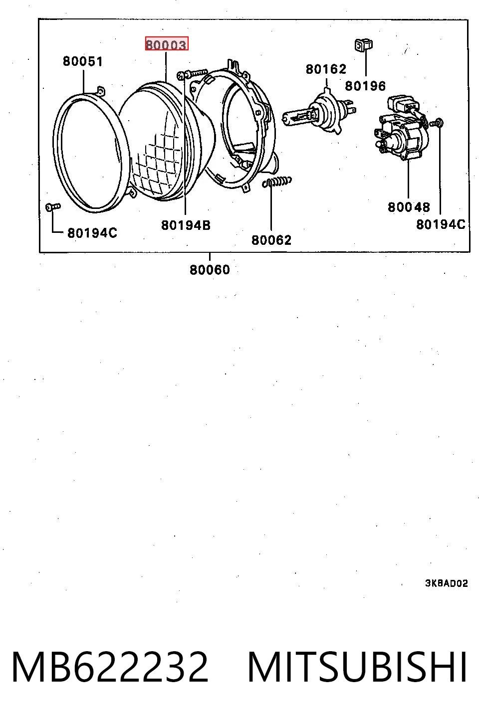 Lampa przeciwmgielna lewa/prawa do Mitsubishi Pajero I L04G, L14G