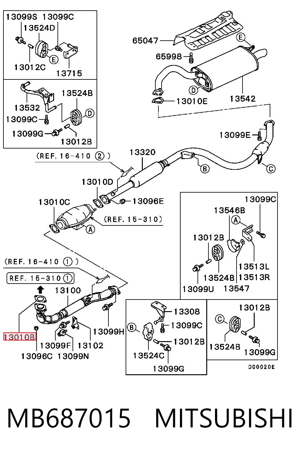 Uszczelka rury odbiornika tłumika do Mitsubishi Lancer X CY_A, CZ_A