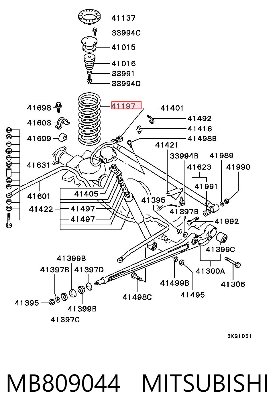 Sprężyna tylna Mitsubishi Pajero II Canvas Top SUV (V2W, V4W) (1990 - 2004) cena, od 73,66 USD