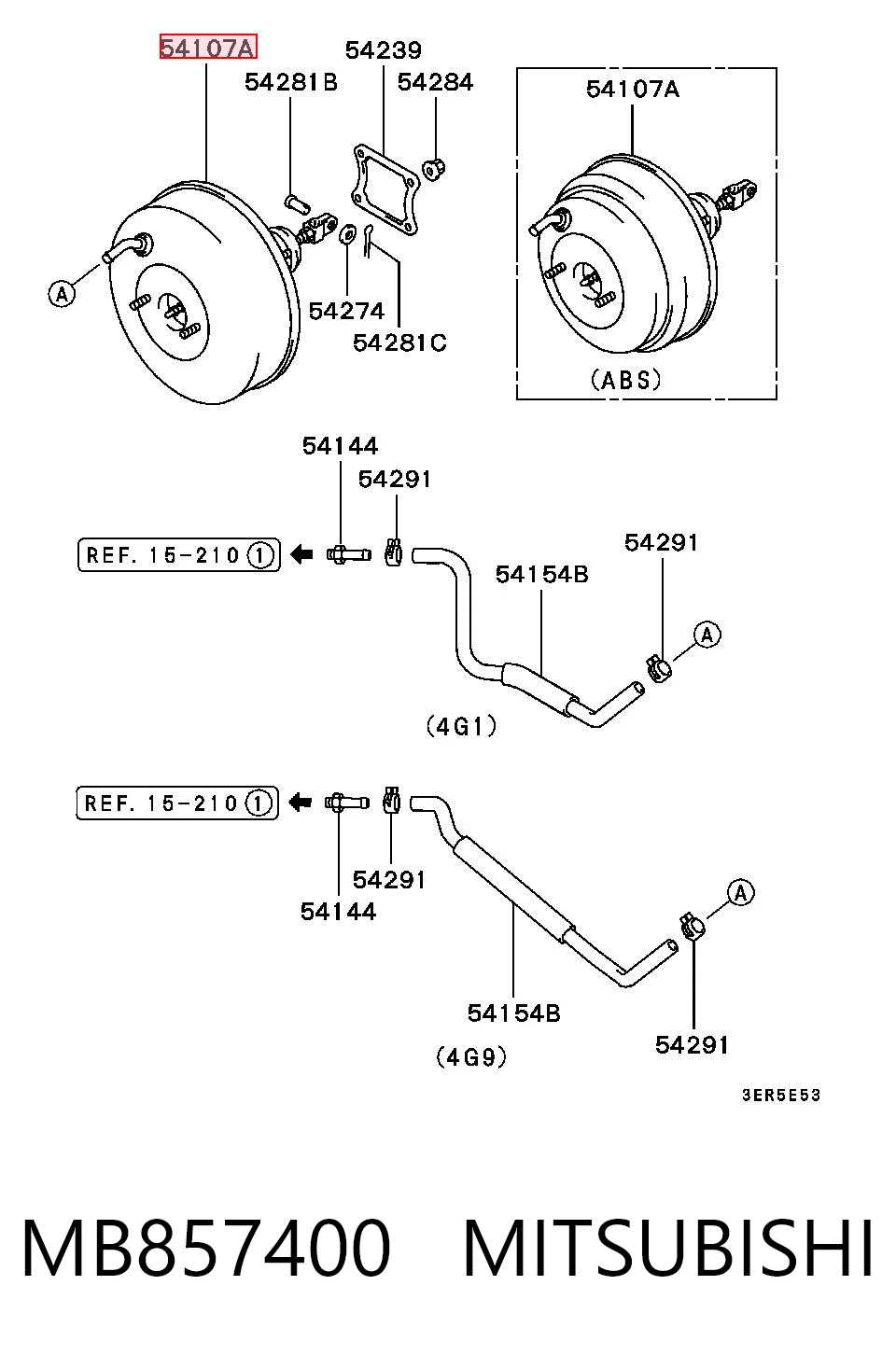 Wzmacniacz próżniowy hamulców do Mitsubishi Lancer V CB, CD, CE