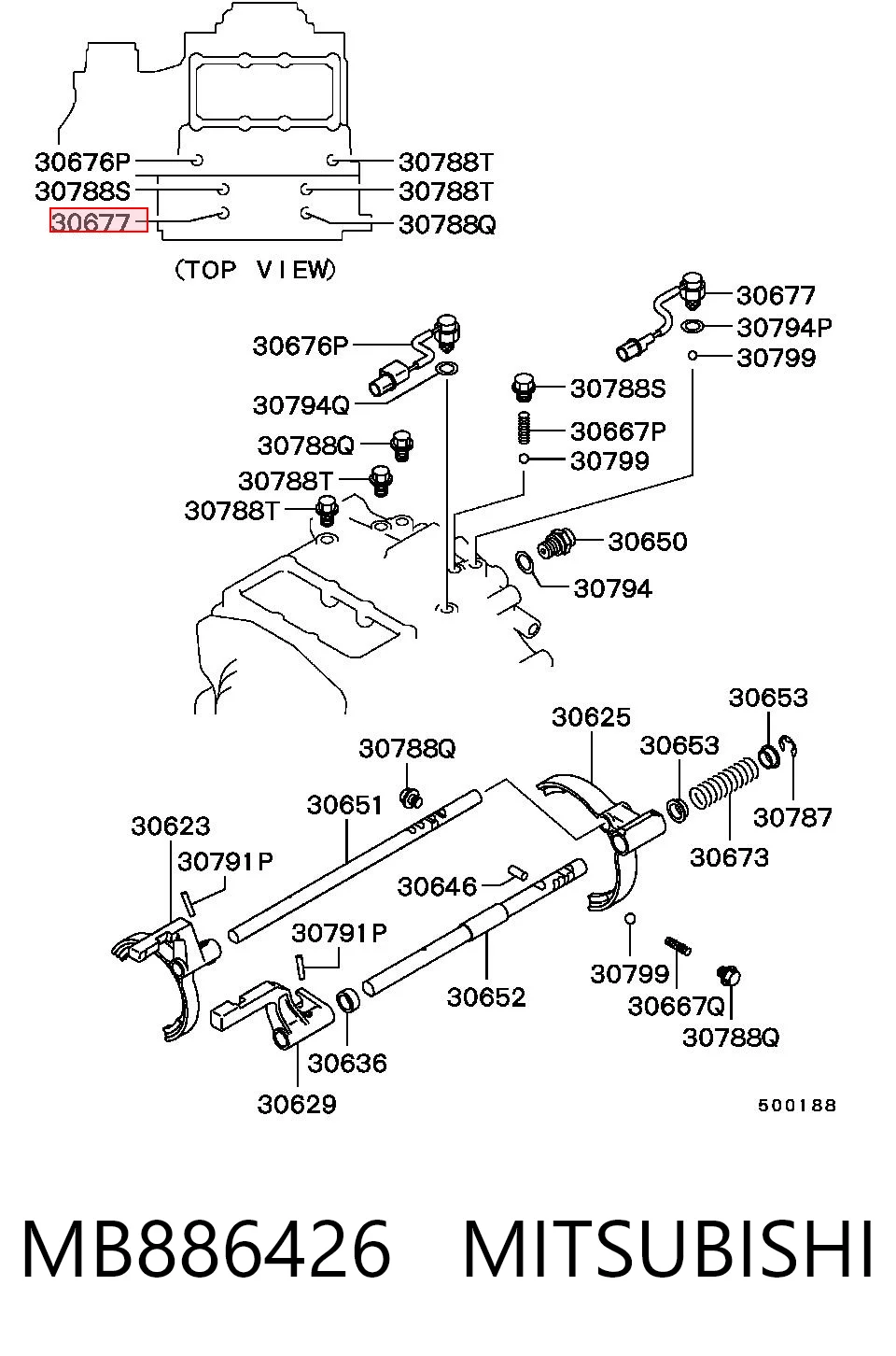 MB886426 Mitsubishi Czujnik zwiększonego/zmniejszonego przełożenia skrzyni rozdzielczej