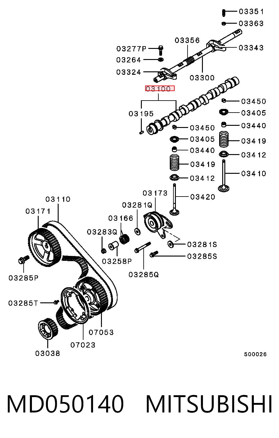 Wał rozrządu silnika Mitsubishi Pajero SPORT I SUV (K90) (1996 - 2009) cena, od 104,32 USD