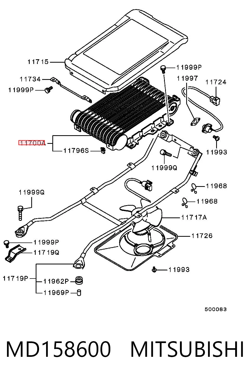 Chłodnica intercoolera do Mitsubishi Pajero II Canvas Top V2W, V4W