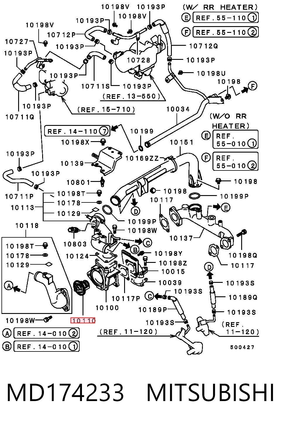 MD174233 Mitsubishi Termostat